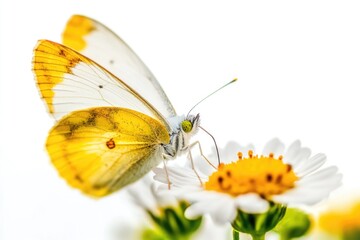 Poster - A close-up shot of a butterfly perched on a colorful flower