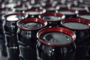 Aufkleber - A detailed view of several empty soda cans