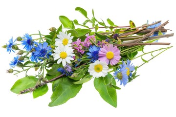 Poster - A bouquet of fresh flowers sits on a table, perfect for decorating or gifting