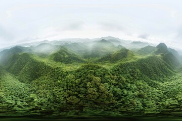 Poster - A scenic view of a lush green mountain range with rolling hills and peaks
