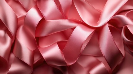 Poster - Close-up shot of pink satin material texture