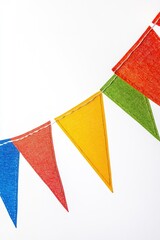 Poster - A collection of colorful flags suspended from a string, perfect for decoration or illustration
