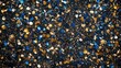 © Ева Поликарпова - Close-up view of a black surface featuring gold and blue dots