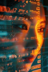 Poster - Close-up of a person looking at a computer screen, possibly checking email or searching online