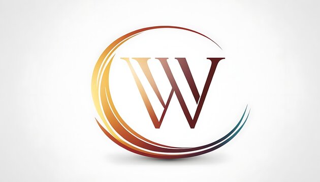 Letter W Logo Design,W letter calligraphy minimal monogram emblem style vector logo. Gold color and black background.456
