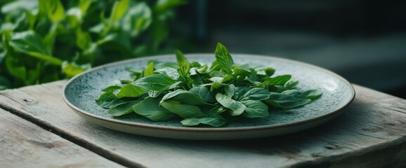 Fresh green spinach leaves flat lay for healthy cooking and meal preparation