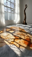 Wall Mural - Minimalistic abstract design with natural light and shadows for spring inspiration