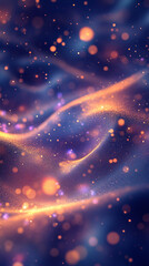 Poster - Golden glitter dust particles sparkling on abstract wavy surface background