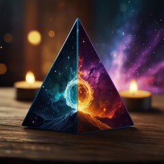 triangle burning candle in the dark 2