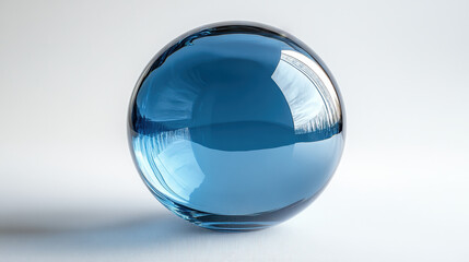 Poster - Blue Glass Sphere with Clipping Path on White Background for Design and Decor Concepts
