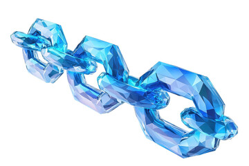 Poster - Abstract 3D rendering of a transparent blue crystal chain, symbolizing strength and connection. Perfect for technology and modern themes.