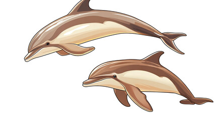 Poster - Dolphin Cliparts of Playful Marine Life on Clear Background Generative AI