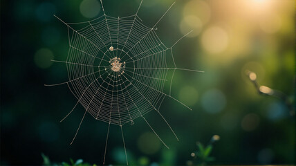 spider web with dew