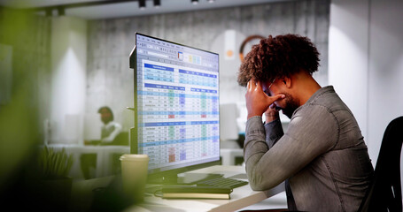 Poster - Data Analyst African Man Using Spreadsheet
