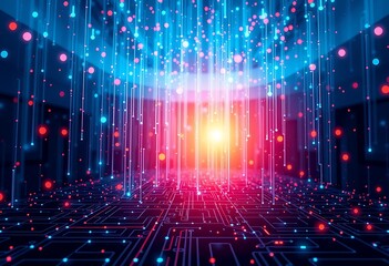 Poster - bathed light background wallpaper technology