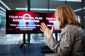 Aufkleber - Ransomware Cyber Malware Attack