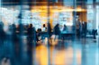 © Pinevilla - Blurred background capturing the dynamic vibe of a modern workplace including blurred motion of people moving through the office