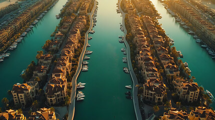 Aufkleber - Aerial view of Dubai Palm Jumeirah island, United Arab Emirates