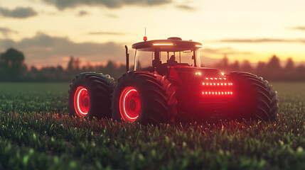 Poster - autonomous tractor with artificial intelligence, digitalization and digital transformation in agricu