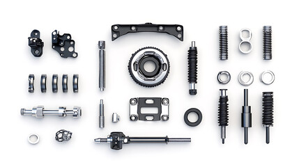 Aufkleber - Car parts or auto car spare isolated on white background, 3d illustration