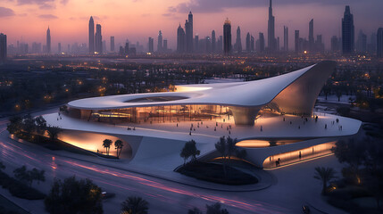 Aufkleber - Dubai, UAE, February 9, 2021, Dubai museum from sheikh zayed road