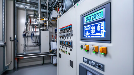Aufkleber - Electric voltage control room of a plant