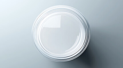 Poster - Empty transparent bucket with cap top view mockup for ice cream, yoghurt, mayo, paint, or putty, Plastic package design, Blank food or decor product container template, 3d vector illustration