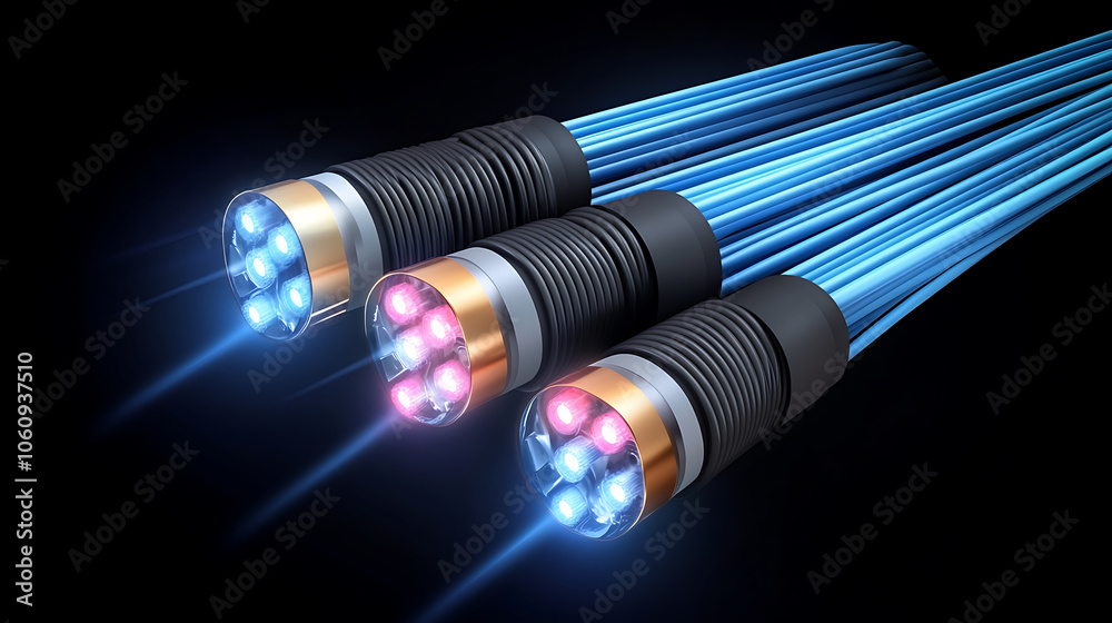 Fiber optic cable technology vector design of internet, network, speed ...