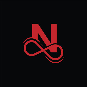 Infinity Symbol With Letter N Logo
