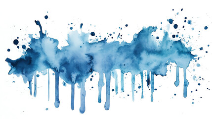 Poster - light cyan blue watercolor wet wash splash 5x7 invitation card background template collection