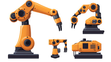 Aufkleber - Mechanized industry robot and robotic arms for assembly in factory production, Concept of artificial intelligence for industrial revolution and automation manufacturing process 