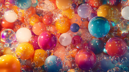 Aufkleber - Many bright and colorful water balloons