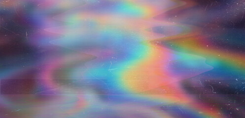 Aufkleber - abstract illustration with blurred neon holographic stains.