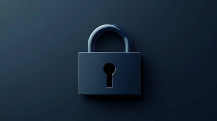 Leinwandbilder - Padlock With Keyhole icon in personal data security Illustrates cyber data or information privacy idea, blue color abstract hi speed internet technology