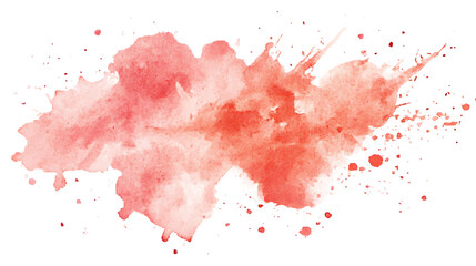 Poster - Peach watercolor splash on white background, Vector brown watercolor texture, Ink paint brush stain, Watercolor pastel splash, Peach water color splatter on light background
