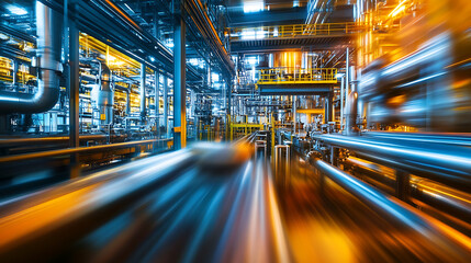 Poster - Smart industry concept with abstract high speed technology POV motion blur