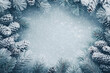 © Yana - Creative frame made of Christmas fir branches, cones. Winter, Xmas, new year background