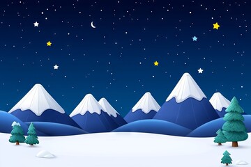 Wall Mural - An image of a starry night sky over a mountain range with a bokeh effect