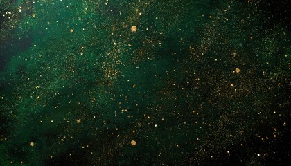Poster - Enchanted Emerald Galaxy. Abstract Green Marble Texture with Golden Glitter Speckles, Cosmic Mystery Theme, Ideal for Fantasy Backgrounds, Holiday Designs, or Celestial Themed Projects