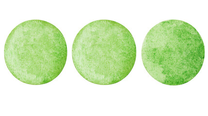 Poster - Green Watercolor Circles on a Transparent Background Generative AI