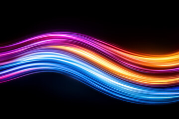Poster - Waves of vivid lights swirl and intertwine, illuminating the darkness with their dynamic energy and beauty