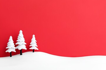 Wall Mural - It depicts a snow-covered landscape with a solitary tree in the foreground and a vivid sunset filled with stars in the background