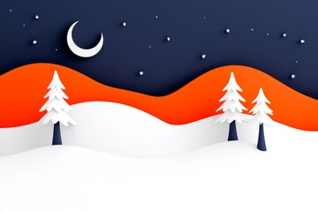 Wall Mural - there is a moon and stars above cloudy skies with a distant star gleaming in the distance.