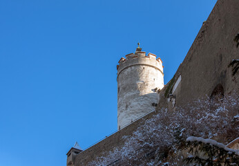 Cathedral and Franciscan Church on a winter sunny day. Details. Austria.