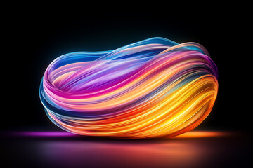 Poster - Swirling trails of vibrant colors weave together, creating a captivating and dynamic display of light in the dark
