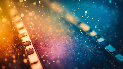 Fototapete - Abstract film texture background with grain, dust and light leaks, artistic image of the camera