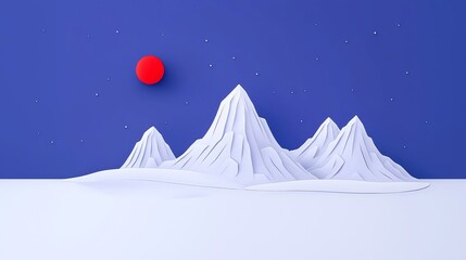 Wall Mural - Illustration of a natural landscape covered in ice and cold hand drawn in the modern era.