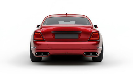 Aufkleber - An isolated 3D rendering of the rear of a red luxury car set against a white backdrop