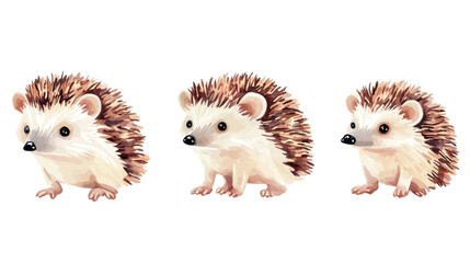 Poster - charming set of hedgehog illustrations on a transparent background generative ai