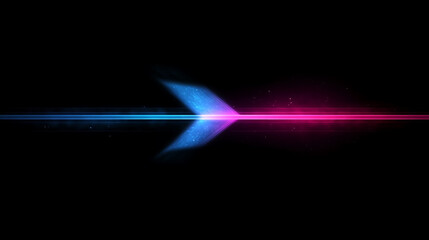 Poster - Abstract arrow speed motion light effect with blue and pink glow on dark background